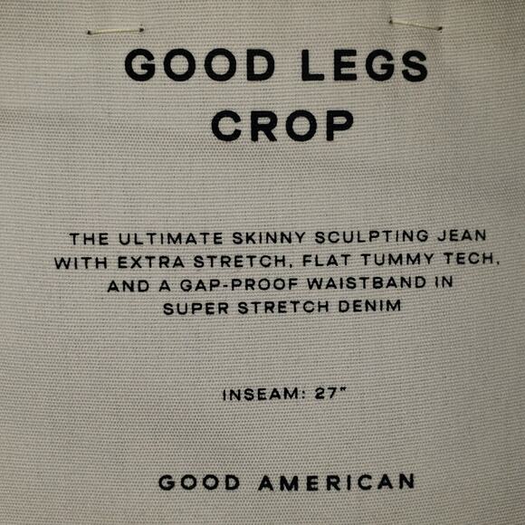 NWT! Good American Good Legs Crop High Waist ripped busted Sz 24W - Picture 9 of 11